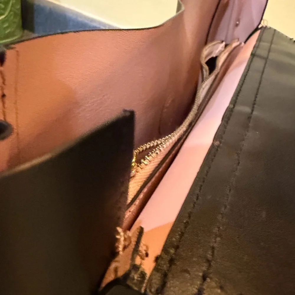 kate spade black leather flap backpack